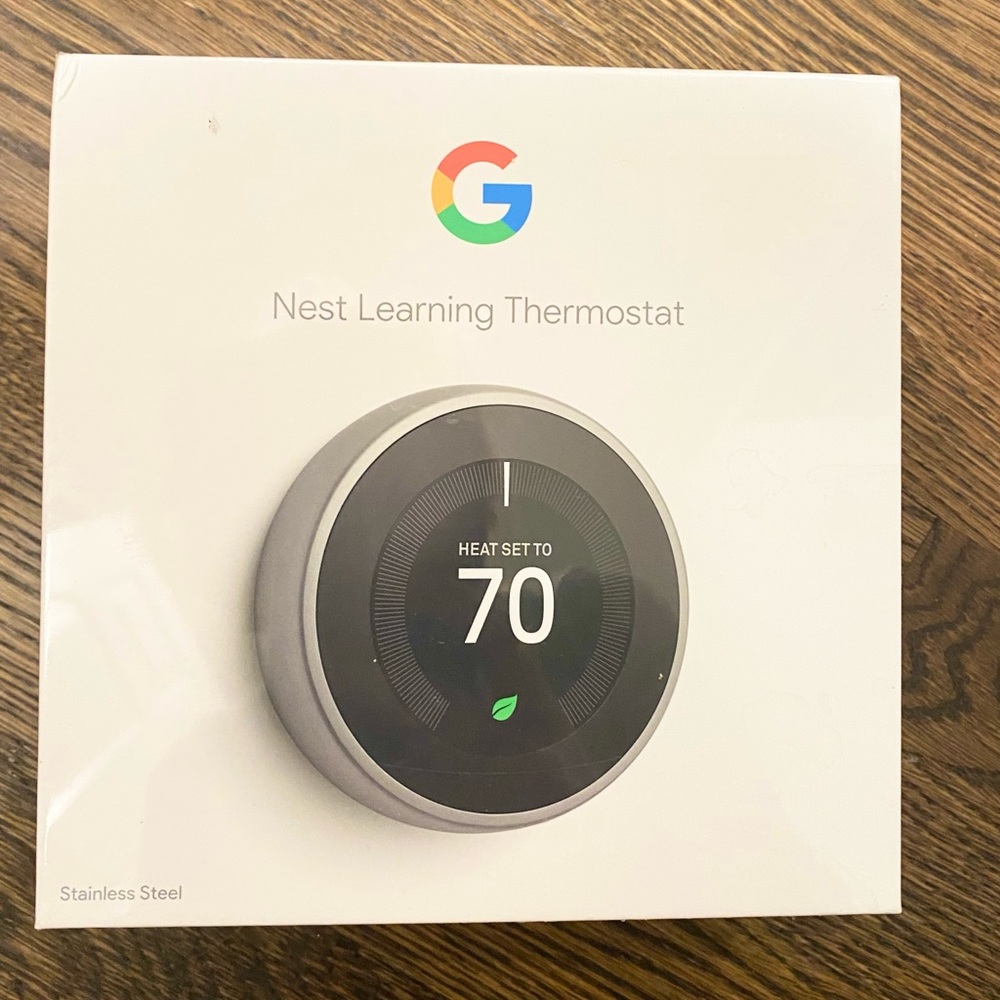 Sealed! Google Nest 3rd Generation Learning Thermostat T3007ES Stainless Steel